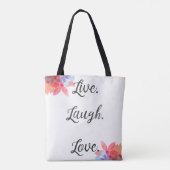 Inspirerend Quote Bag, Live Love Laugh Art Tote Bag (Achterkant)
