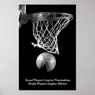 Inspirerend Quote Basketbal Zwart & Wit Poster
