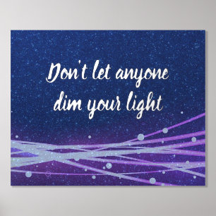 Inspirerend Quote Blauw & Paarse Folie Afdrukken