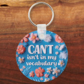 Inspirerend Quote Blauwe Bloemen Sleutelhanger (Achterkant)