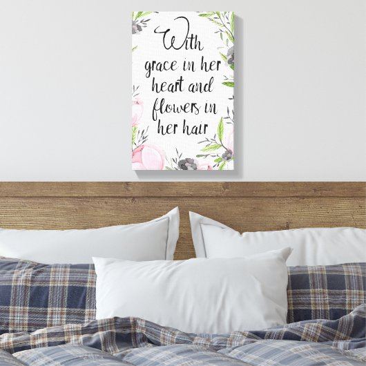 Inspirerend quote bloemendoek print (Insitu (Slaapkamer))