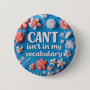 Inspirerend quote bloemengroei mindset ronde button 5,7 cm