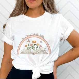 Inspirerend quote- Bloemenvlinderboek- Bijbel T-shirt