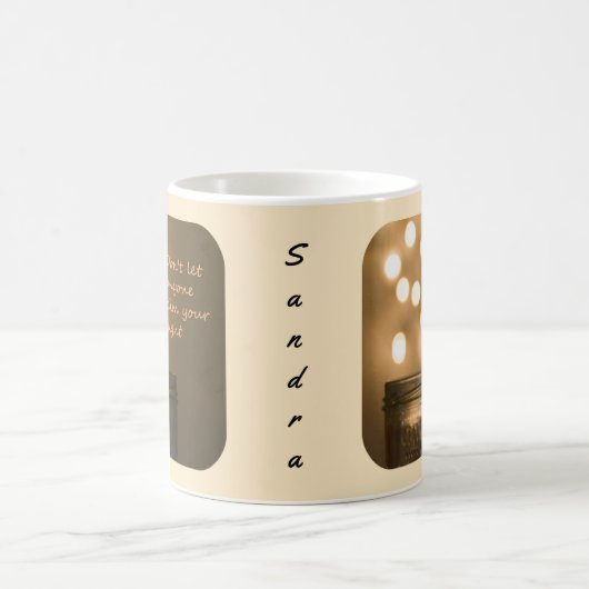 Inspirerend Quote Bokeh-lampjes Koffiemok (Center)