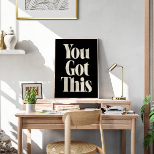 Inspirerend Quote Bold Zwart Retro Typografie Poster