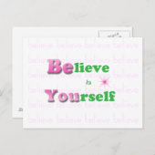 Inspirerend quote Briefkaart-Geloof in jezelf Briefkaart (Voorkant / Achterkant)