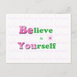 Inspirerend quote Briefkaart-Geloof in jezelf Briefkaart