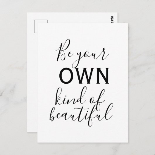 Inspirerend quote Briefkaart - Wees je eigen soort (Voorkant / Achterkant)