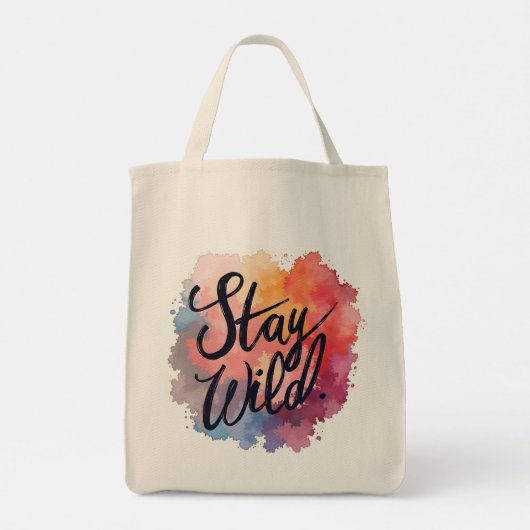 Inspirerend Quote Canvas tas met Kleurrijke Abstra (Achterkant)