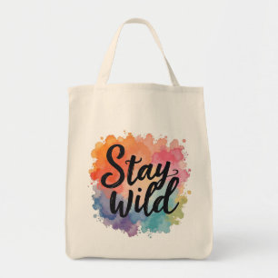 Inspirerend Quote Canvas tas met Kleurrijke Abstra