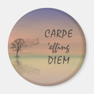 Inspirerend Quote CARPE DIEM Sjabloon Magnet