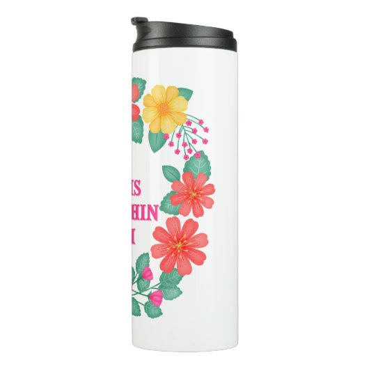 Inspirerend quote Creëer uw eigen bloem Thermosbeker (Geroteerd rechts)