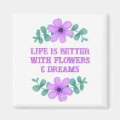 Inspirerend quote Creëer Uw eigen Paarse bloem Magneet (Voorkant)