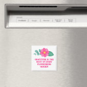 Inspirerend quote Creëer Uw eigen roze bloem Magneet (Insitu (Vaatwasser))