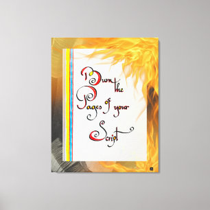 Inspirerend quote De pagina's van uw script brande Canvas Afdruk