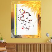 Inspirerend quote De pagina's van uw script brande Canvas Afdruk (Insitu (Woonkamer))