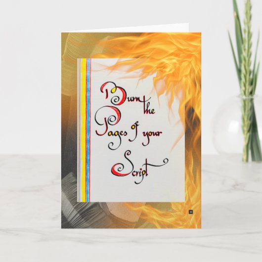 Inspirerend quote De pagina's van uw script brande Kaart (Voorkant)