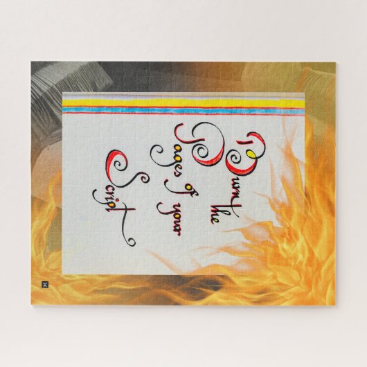 Inspirerend quote De pagina's van uw script brande Legpuzzel (Horizontaal)