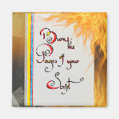 Inspirerend quote De pagina's van uw script brande Magneet (Voorkant)