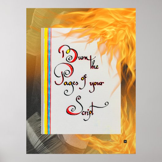 Inspirerend quote De pagina's van uw script brande Poster (Voorkant)