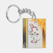 Inspirerend quote De pagina's van uw script brande Sleutelhanger (Voorkant Links)