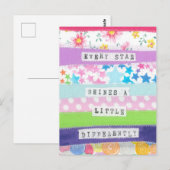 Inspirerend quote - Elke ster schijnt Briefkaart (Voorkant / Achterkant)