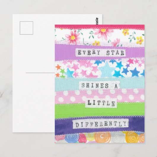 Inspirerend quote - Elke ster schijnt Briefkaart (Voorkant / Achterkant)