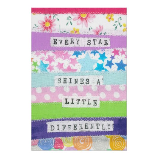 Inspirerend quote - Elke ster schijnt Perfect Poster (Voorkant)