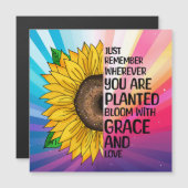 Inspirerend Quote en Hand getrokken Zonnebloem (Voorkant / Achterkant)