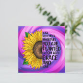 Inspirerend Quote en Hand getrokken Zonnebloem (Staand voorkant)