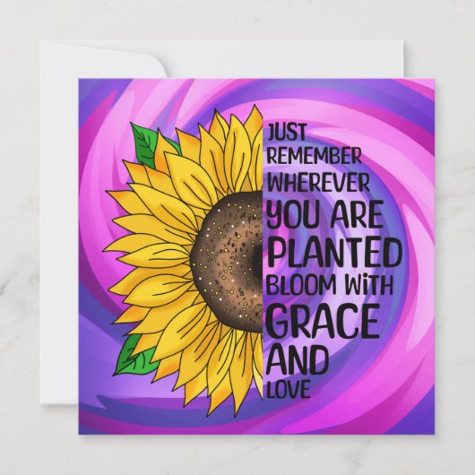 Inspirerend Quote en Hand getrokken Zonnebloem (Voorkant)