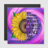 Inspirerend Quote en Hand getrokken Zonnebloem (Voorkant / Achterkant)