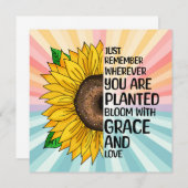 Inspirerend Quote en Hand getrokken Zonnebloem (Voorkant / Achterkant)