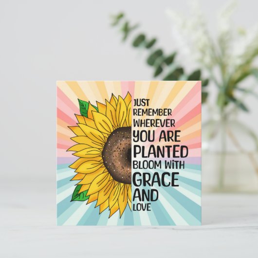Inspirerend Quote en Hand getrokken Zonnebloem (Staand voorkant)
