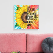 Inspirerend Quote en Hand getrokken Zonnebloem Canvas Afdruk (Insitu (Woonkamer))