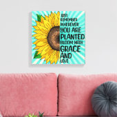 Inspirerend Quote en Hand getrokken Zonnebloem Canvas Afdruk (Insitu (Woonkamer))
