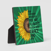 Inspirerend Quote en Hand getrokken Zonnebloem Fotoplaat (Voorkant)