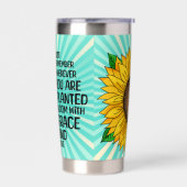 Inspirerend Quote en Hand getrokken Zonnebloem Geïsoleerde Drinkbeker (Links)