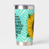 Inspirerend Quote en Hand getrokken Zonnebloem Geïsoleerde Drinkbeker (Rechts)