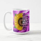 Inspirerend Quote en Hand getrokken Zonnebloem Koffiemok (Links)