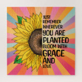 Inspirerend Quote en Hand getrokken Zonnebloem Legpuzzel (Verticaal)