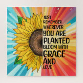 Inspirerend Quote en Hand getrokken Zonnebloem Legpuzzel (Verticaal)