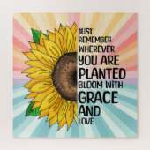 Inspirerend Quote en Hand getrokken Zonnebloem Legpuzzel (Verticaal)