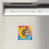 Inspirerend Quote en Hand getrokken Zonnebloem Magneet (Insitu (Vaatwasser))