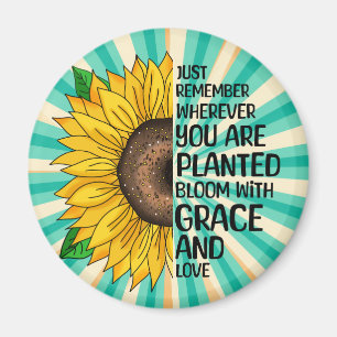 Inspirerend Quote en Hand getrokken Zonnebloem Magneet