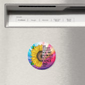 Inspirerend Quote en Hand getrokken Zonnebloem Magneet (Insitu (Vaatwasser))