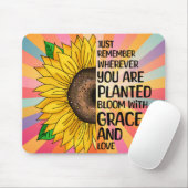 Inspirerend Quote en Hand getrokken Zonnebloem Muismat (Met muis)