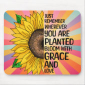 Inspirerend Quote en Hand getrokken Zonnebloem Muismat (Voorkant)