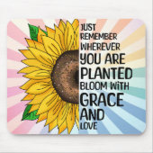 Inspirerend Quote en Hand getrokken Zonnebloem Muismat (Voorkant)