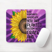 Inspirerend Quote en Hand getrokken Zonnebloem Muismat (Met muis)